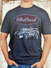 Load image into Gallery viewer, Charcoal cotton tee shirt with Petrolhead Cobra logo
