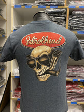 Load image into Gallery viewer, Men&#39;s Heather Gray Petrolhead Tee Logo Back
