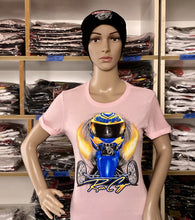 Load image into Gallery viewer, Ron Capps Fuel Altered Ladies Babydoll Tee Pink
