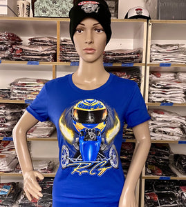 Ron Capps Fuel Altered Ladies Babydoll Tee Royal Blue